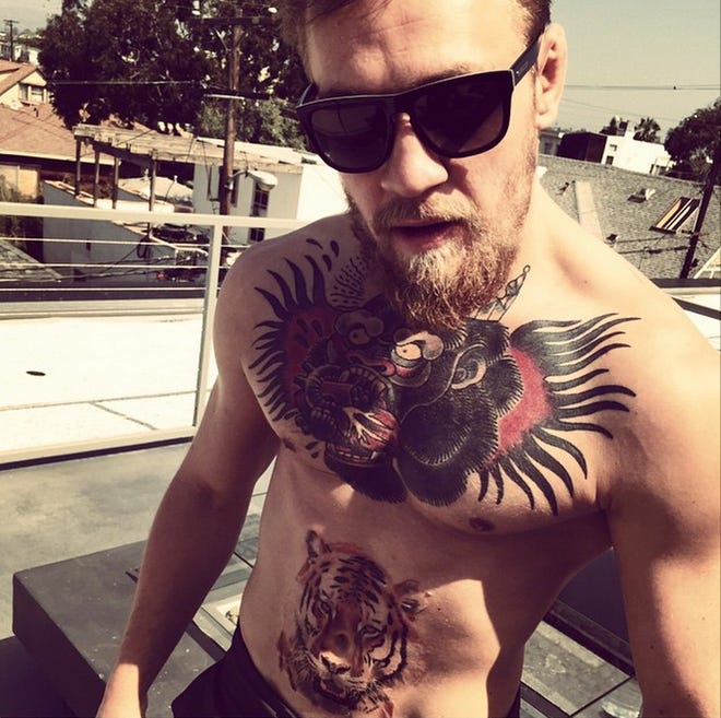 Conor McGregor tiger stomach tattoo