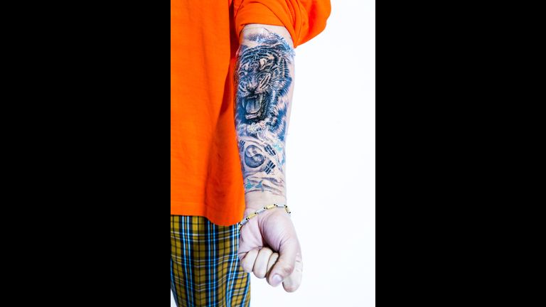Anderson Paak tiger sleeve tattoo