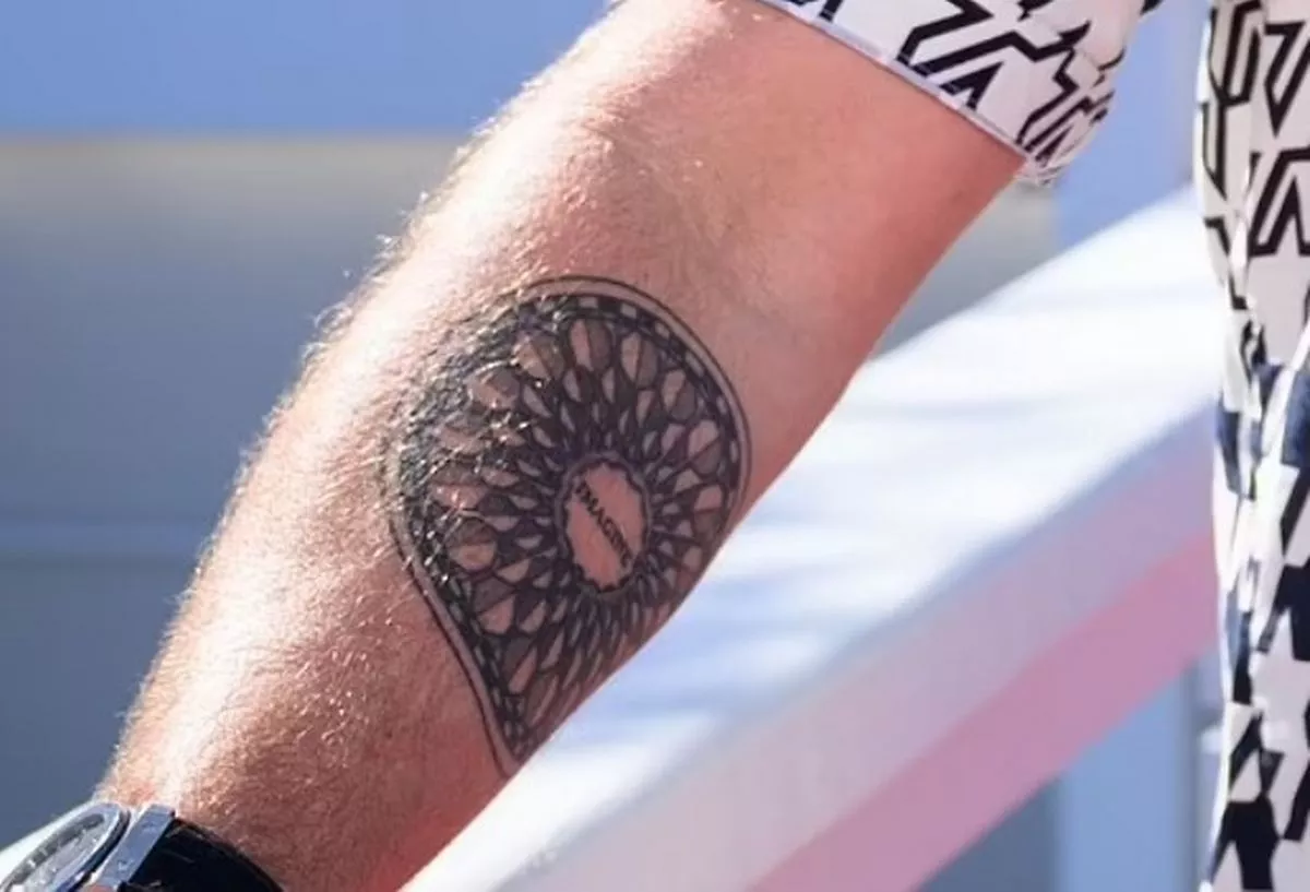 Ant McPartlin John Lennon Imagine tattoo on his forearm