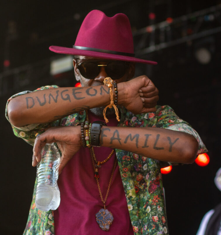 Big Boi Dungeon Family tattoos across his forearms