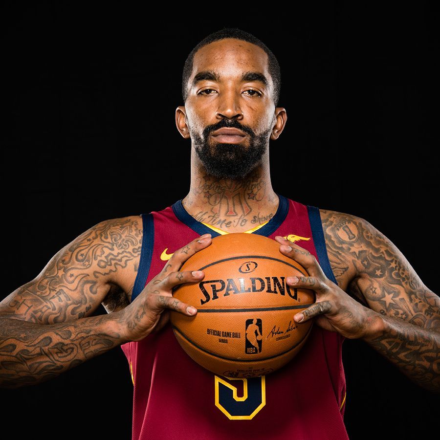 J.R. Smith tattoos: high-resolution jersey portrait showing the arm, shoulder and neck coverage