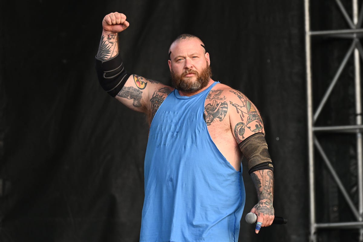 Action Bronson tattoos: Action Bronson portrait and pizza leg tattoo