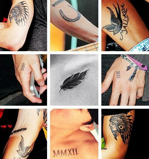 Calum Hood bird and Mali-Koa tattoo