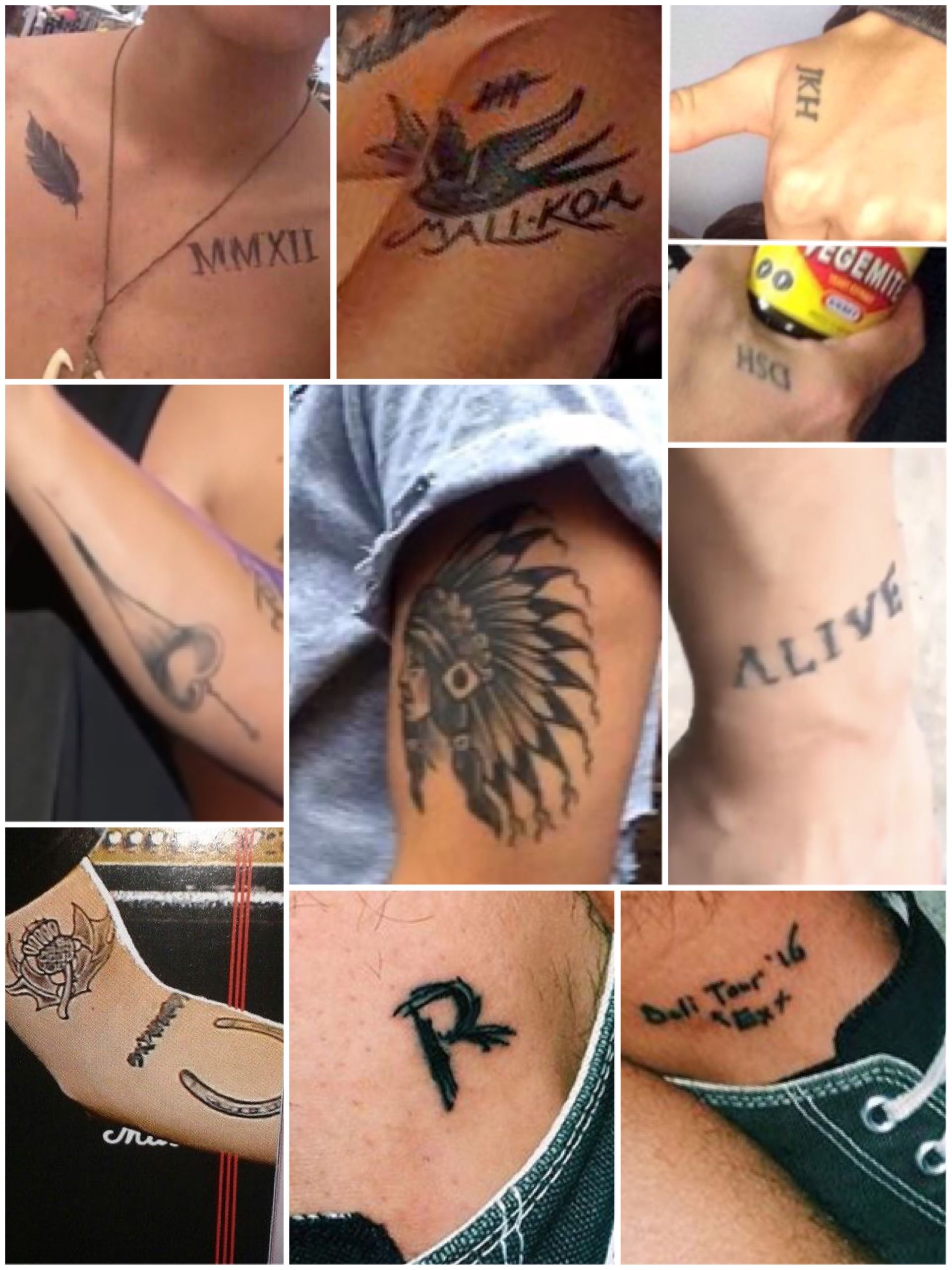 Calum Hood MMXII tattoo and body ink