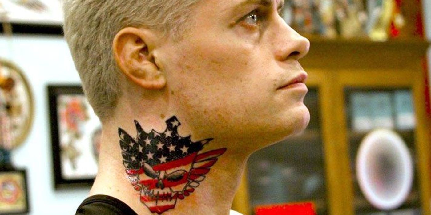 Cody Rhodes American Nightmare neck tattoo close up