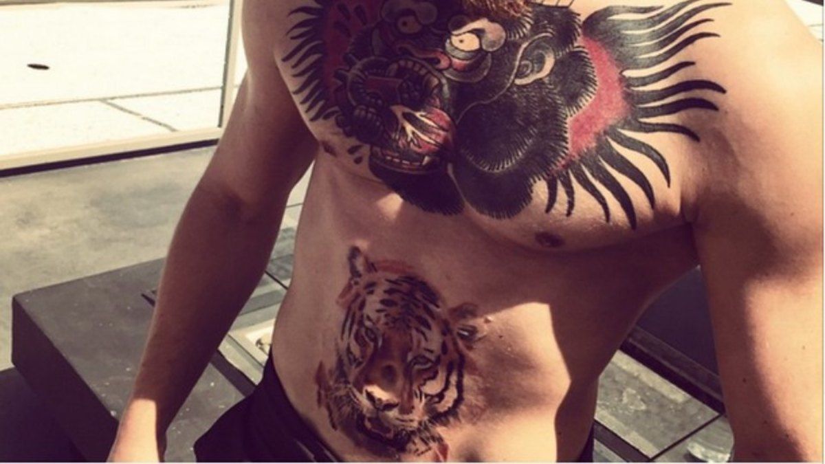 Conor McGregor gorilla and tiger tattoos