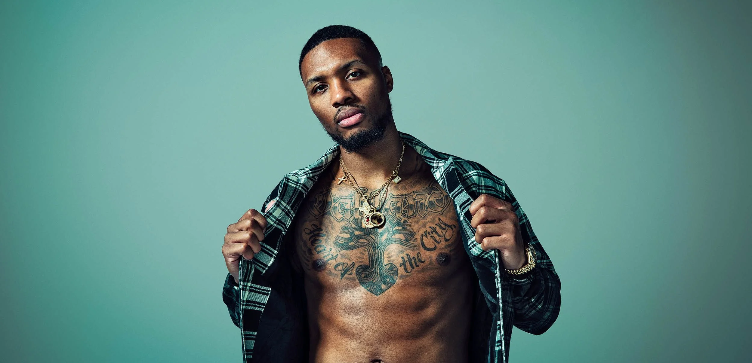 Damian Lillard Heart of the City chest tattoo