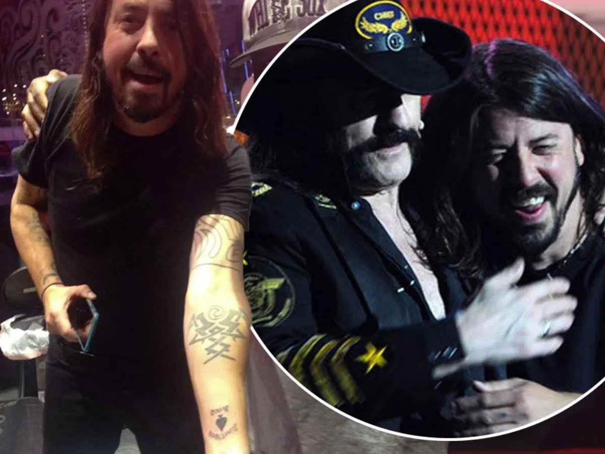 Dave Grohl Black Flag and early forearm tattoo work
