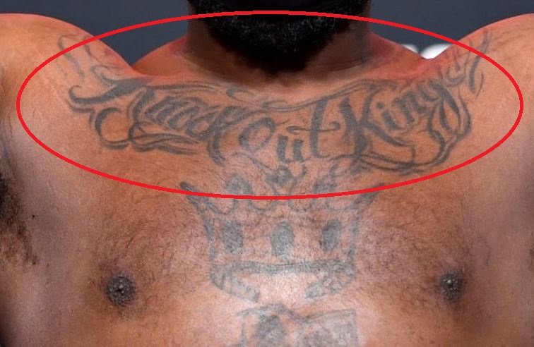 Derrick Lewis Knockout King and chest tattoos