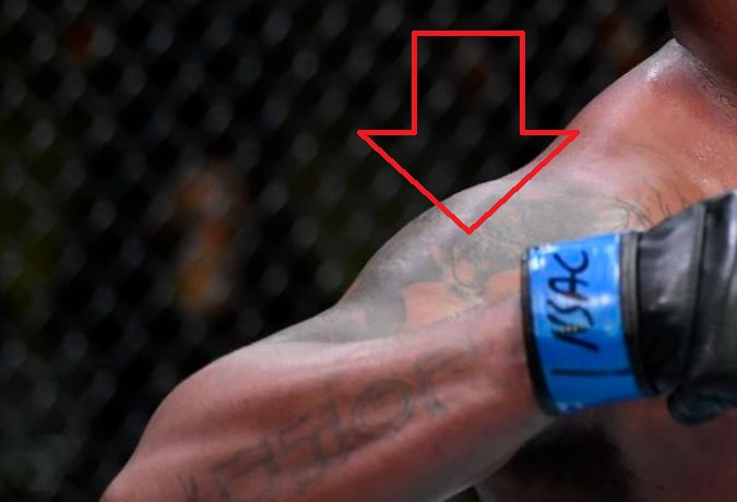 Derrick Lewis right arm gorilla tattoo