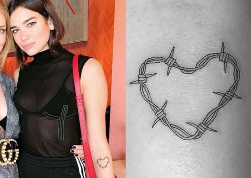 Dua Lipa’s barbed-wire heart tattoo