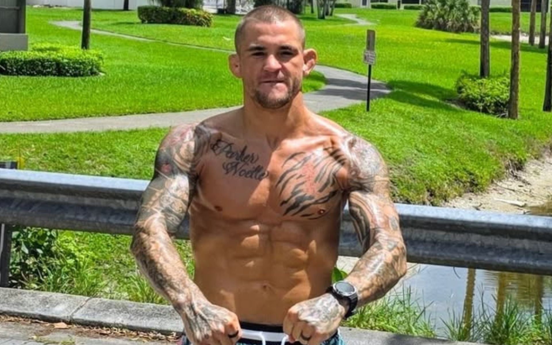Dustin Poirier family and fight tattoos