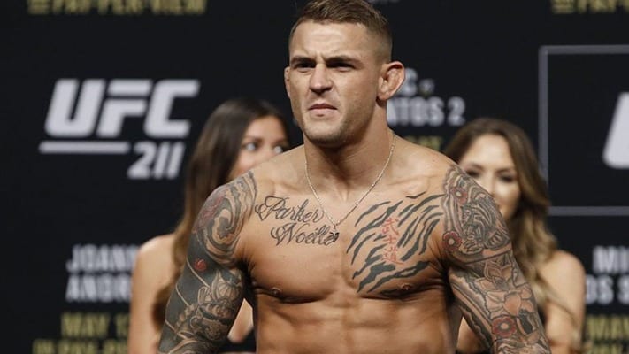 Dustin Poirier tiger chest tattoo