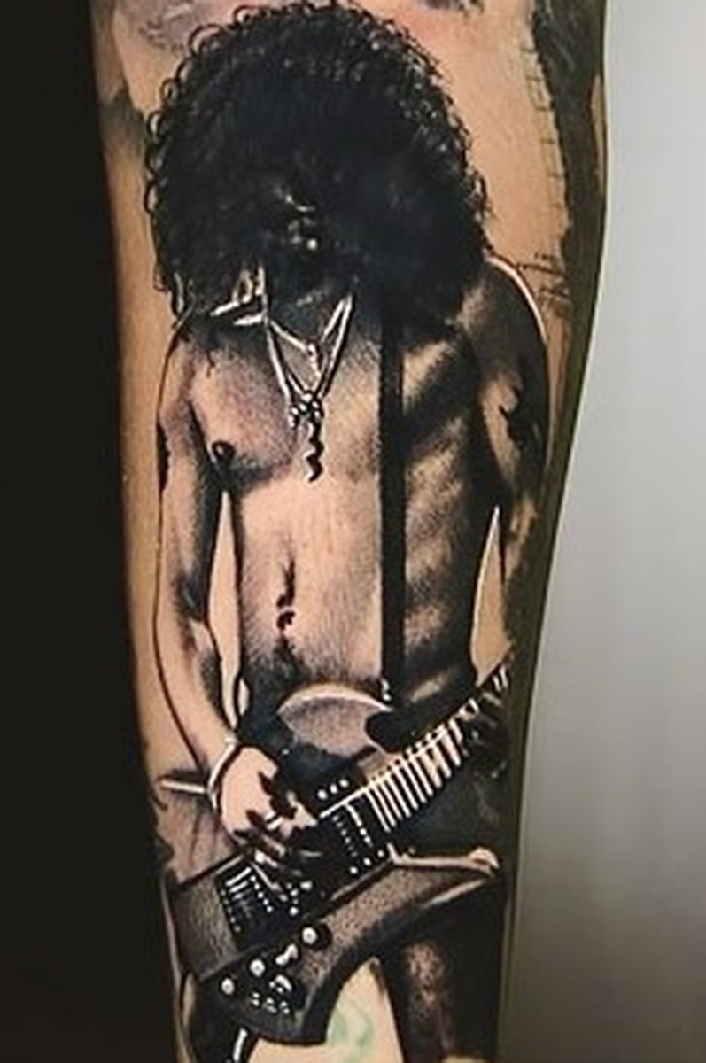 Amber Rose tattoos: guitar tattoo