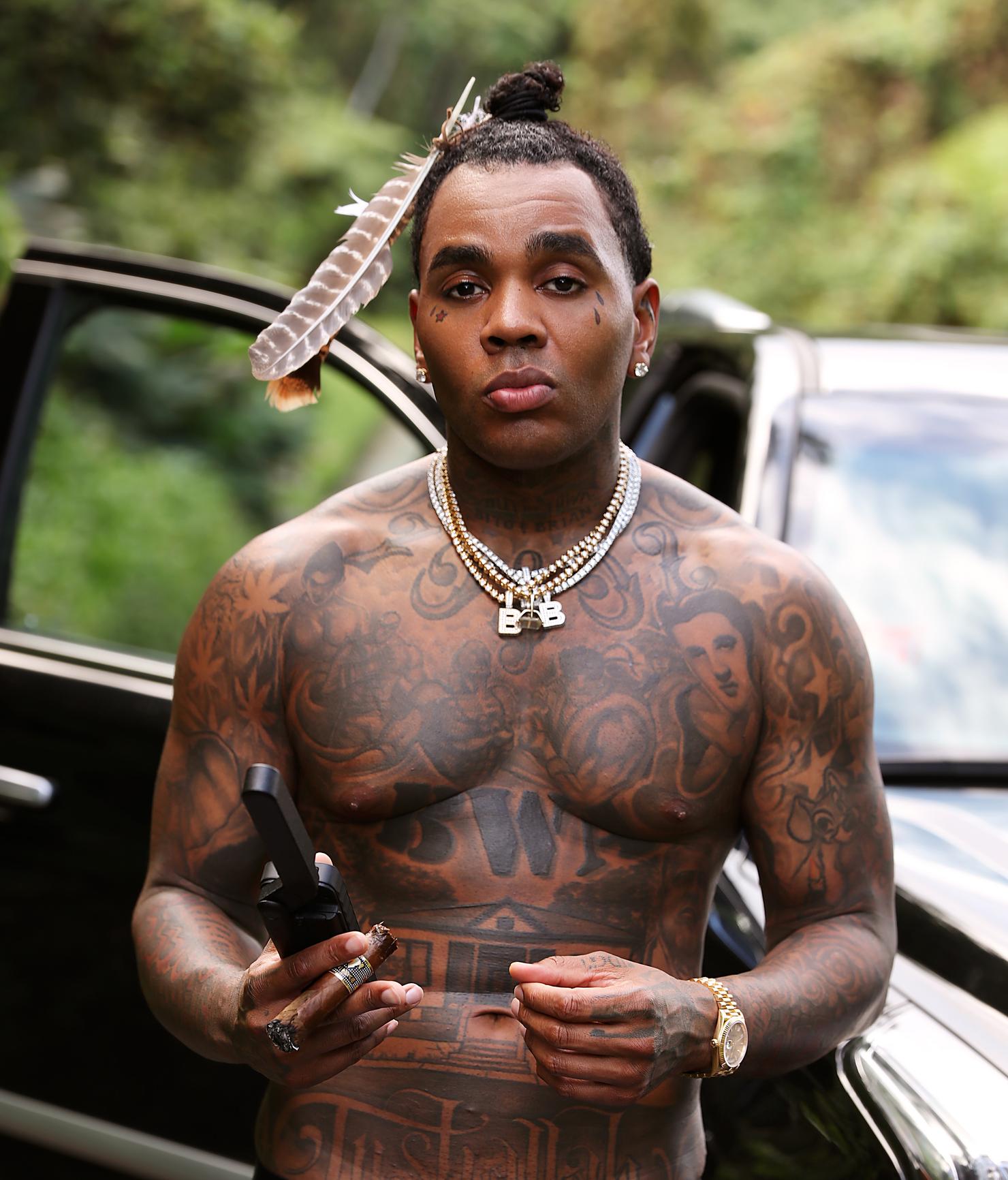 Kevin Gates forehead tattoo and face tattoos