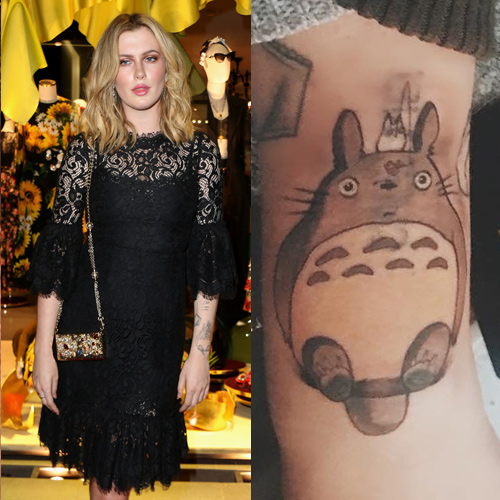 Ireland Baldwin Totoro forearm tattoo
