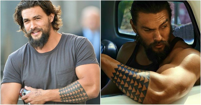 Jason Momoa shark tooth aumakua forearm tattoo