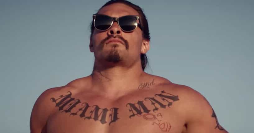Jason Momoa MAMA DAD chest tattoo