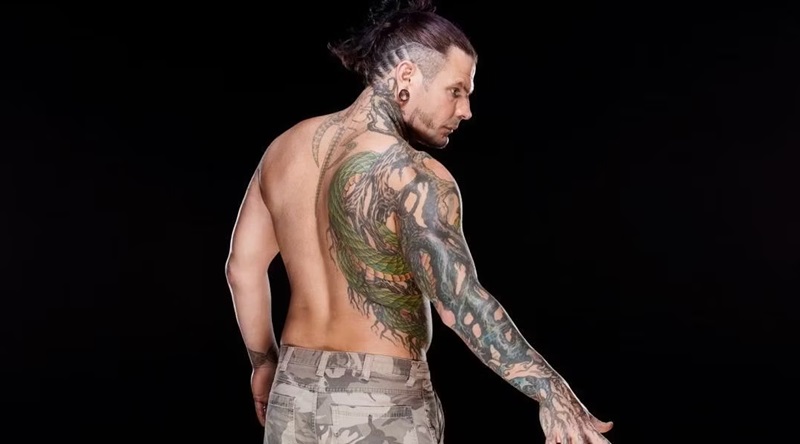 Jeff Hardy dragon and arm tattoos