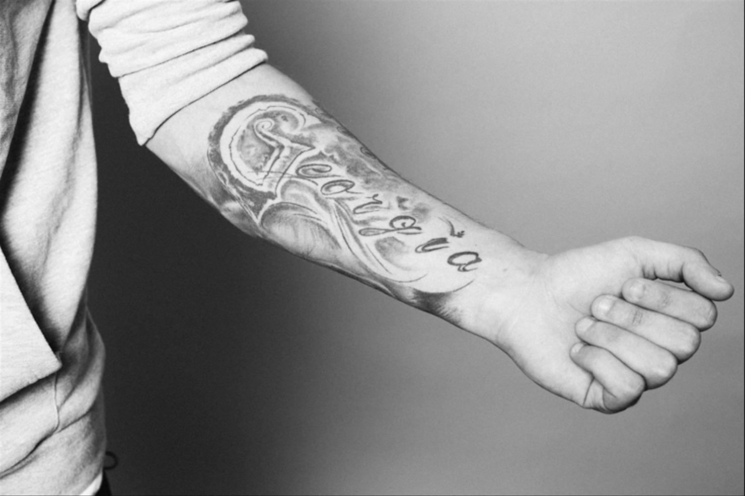Kane Brown Georgia forearm tattoo
