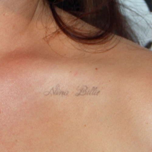 Lana Del Rey Nina Billie chest tattoo