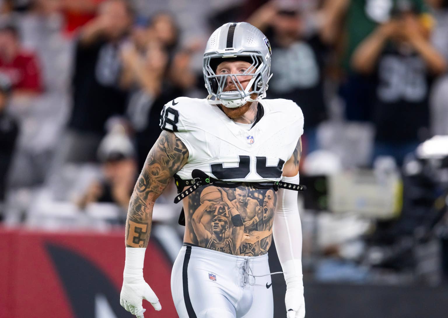 Maxx Crosby tattoos: Jordan Kobe and Ali torso tattoo