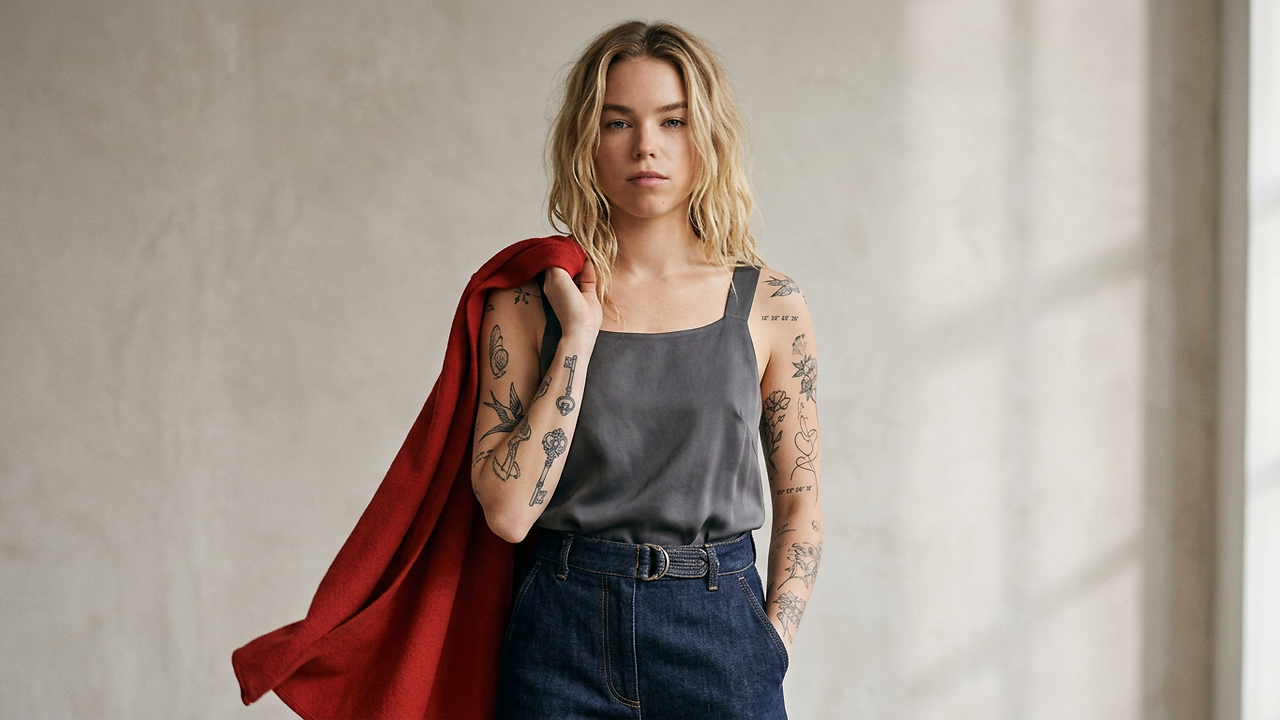 Milly Alcock tattoos: Milly Alcock arm tattoos including flowers and keys