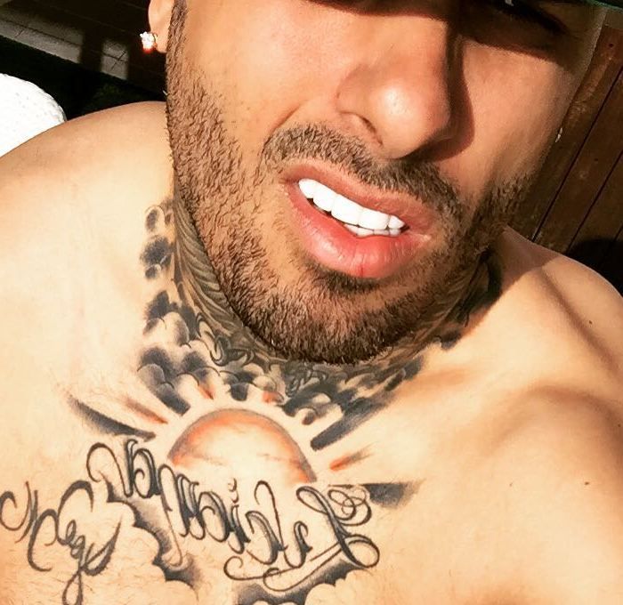 Nicky Jam Luciana chest tattoo