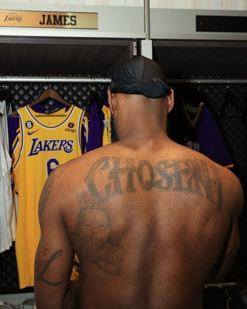 LeBron James family tattoo detail