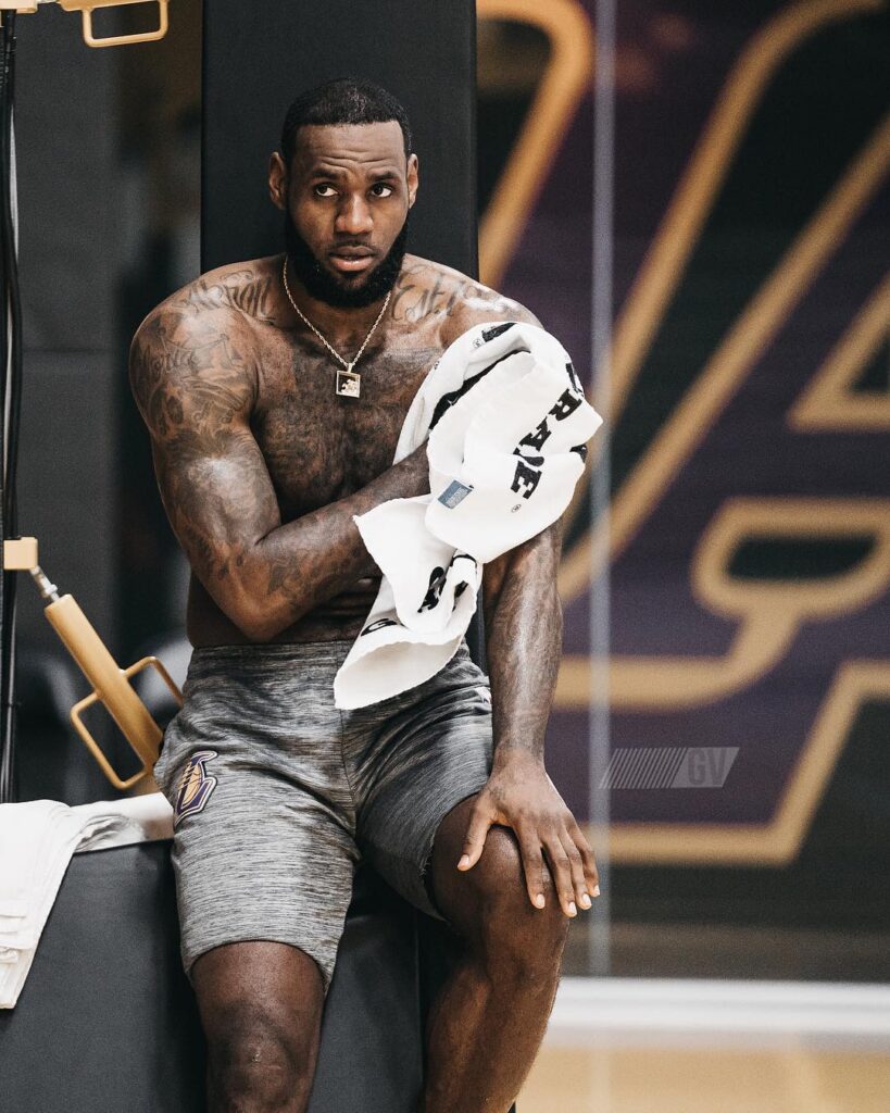 LeBron James calf tattoo detail