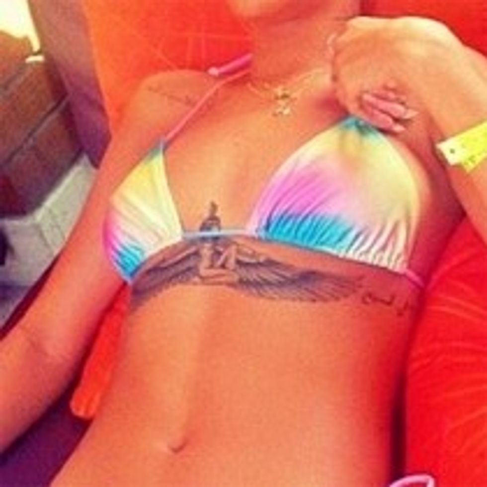 Rihanna Isis chest tattoo