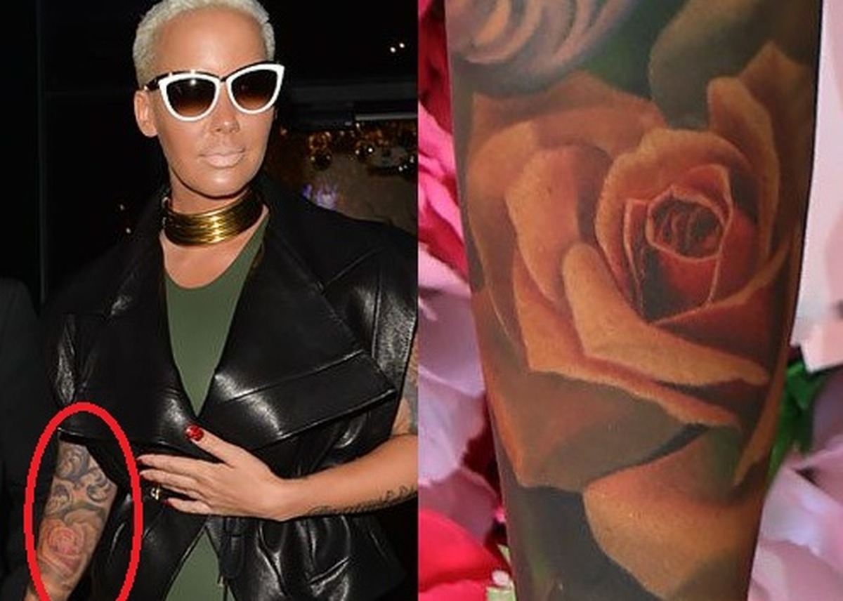 Amber Rose tattoos: rose tattoo