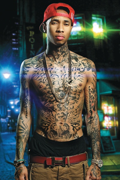 Tyga Jesus and stomach tattoos