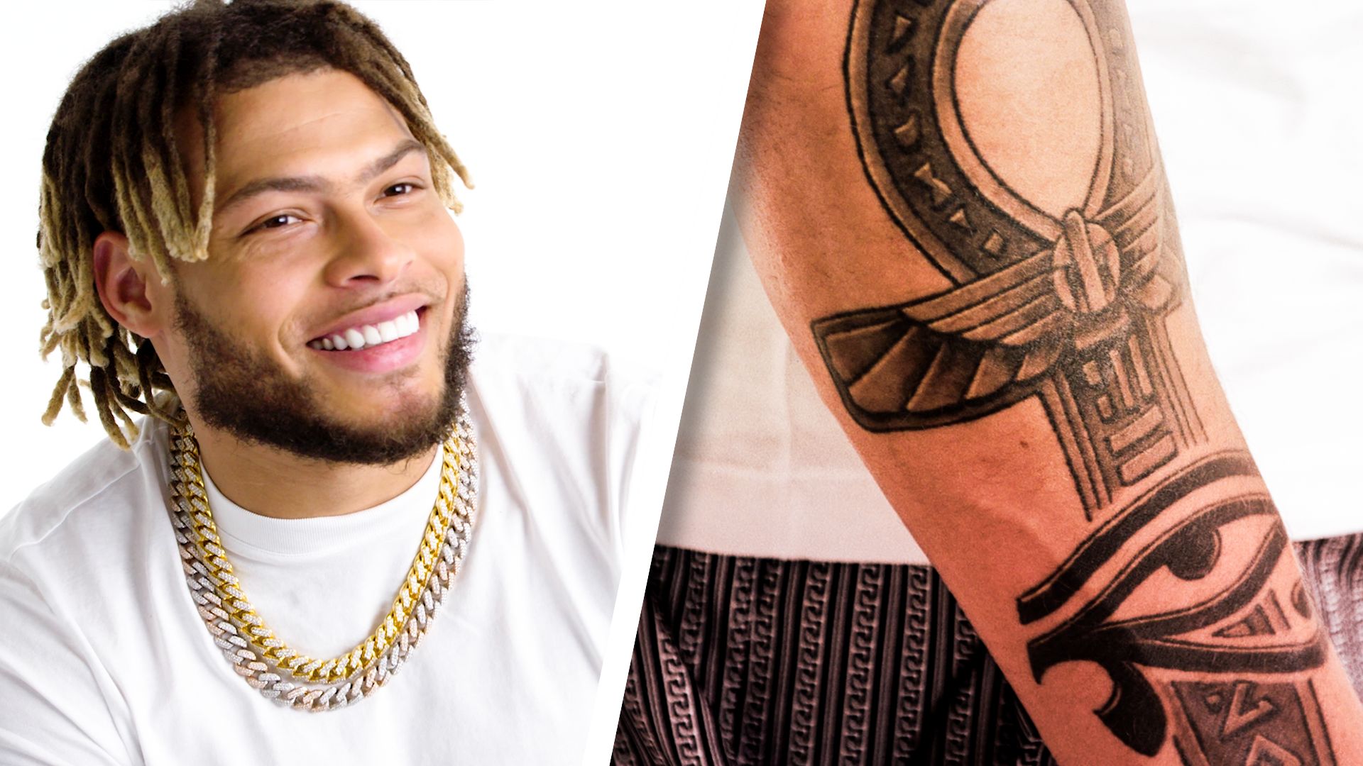 Tyrann Mathieu GQ tattoo tour arm tattoos