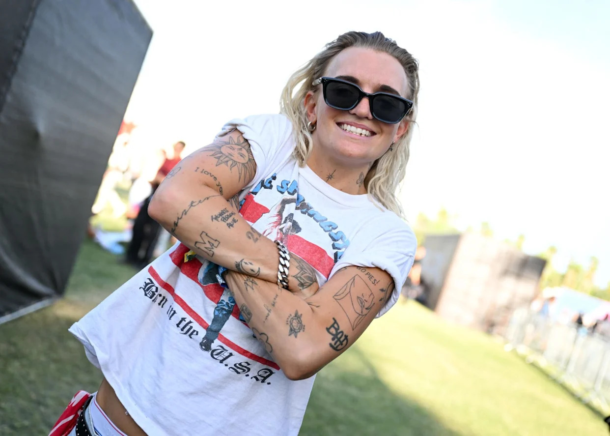 G Flip tattoos: separate portrait showing the different arm tattoo groups